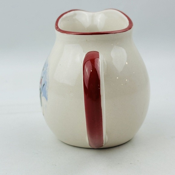 Royal Seasons Snowmen Creamer Pitcher‎ Red Band Stoneware - Picture 2 of 9